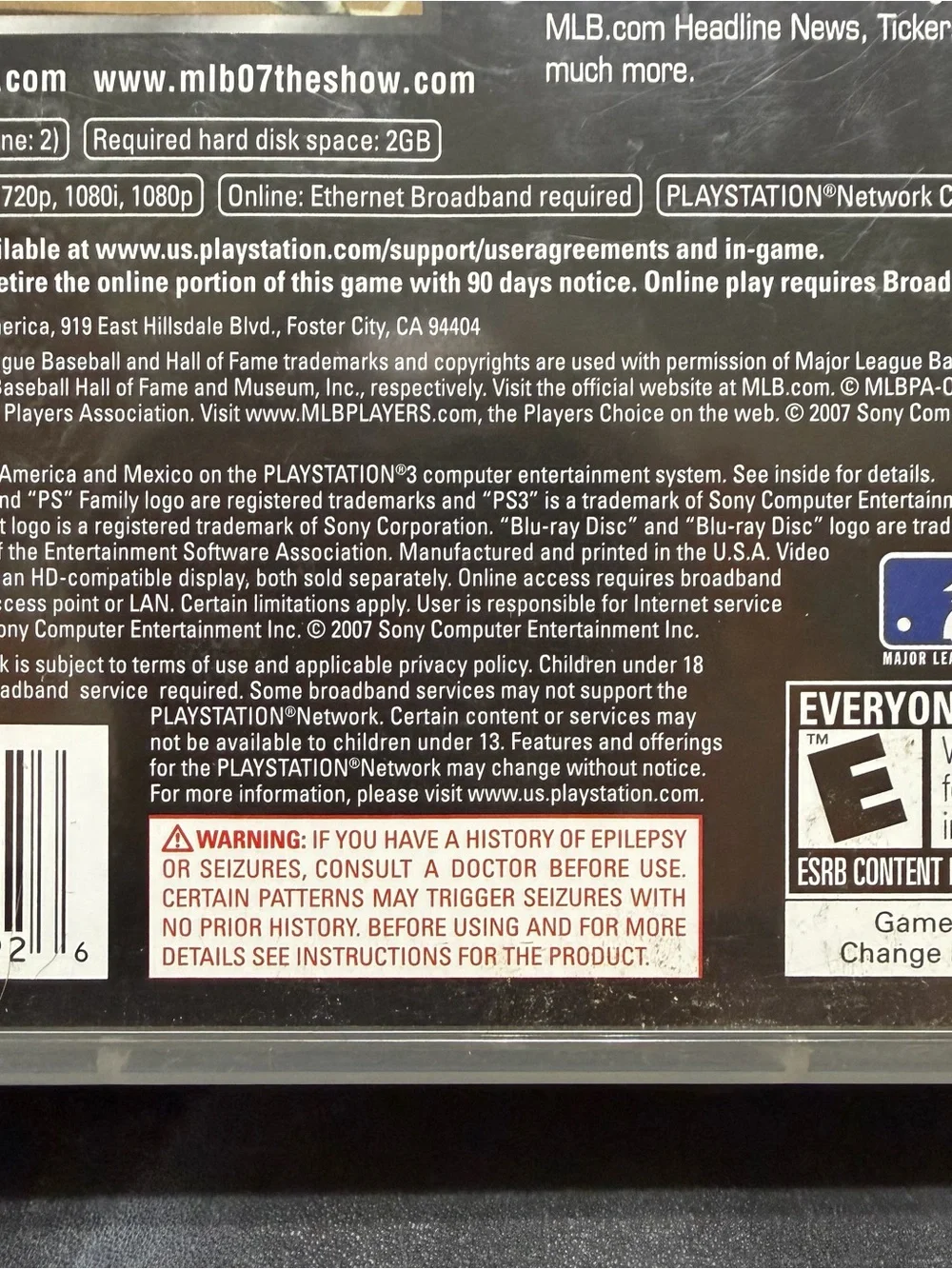 Sony MLB 07 The Show PS3 PlayStation 3